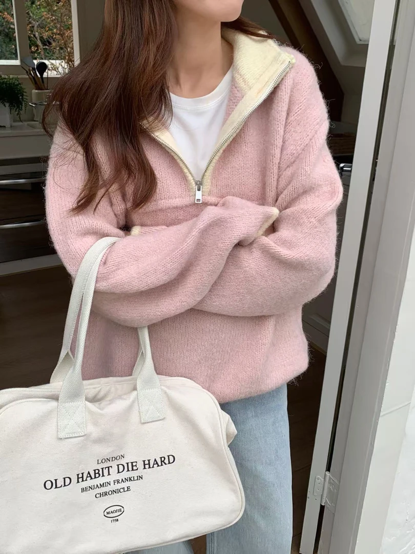 【no退no换】狮子姐姐STB套头毛衣三色灰粉蓝