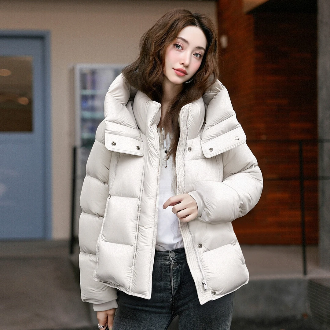 高端品牌龟背泡芙廓形厚羽绒服女款2026年富家千金感新款冬小个子