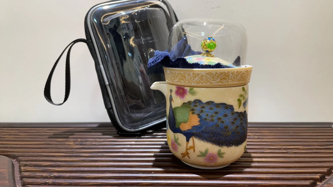 孔雀陶瓷茶具茶杯便携式泡茶喝茶