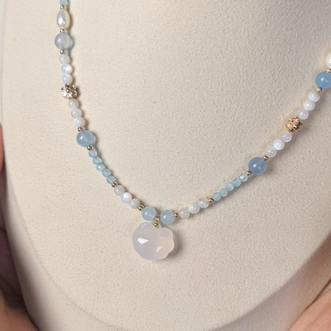 铜合金无蓝色小锁项链