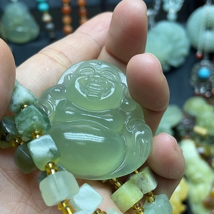 未镶嵌岫玉吊坠我*念