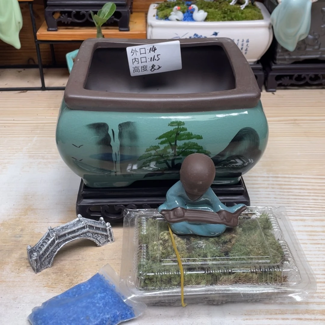 紫砂花盆陶瓷艺术花盆陶瓷