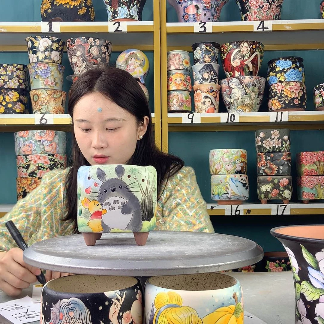 陶景德鎮手工花盆966