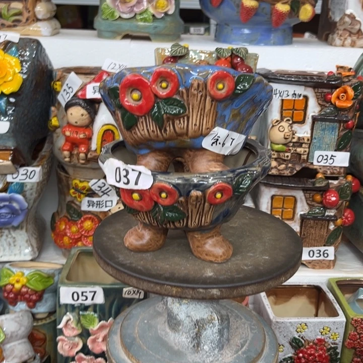 紫砂花盆粗陶材质多肉花盆