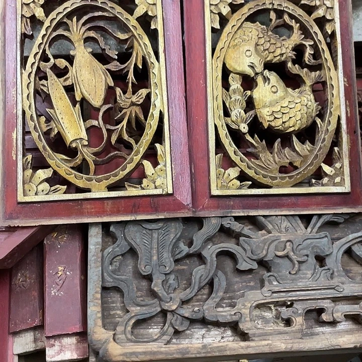 收***人香榧木老木雕花板老木雕花板