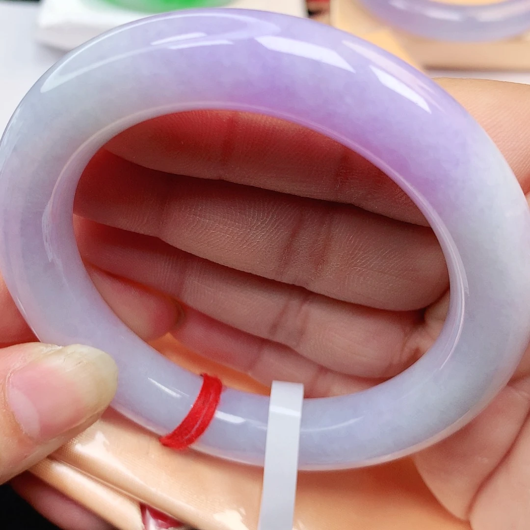 未镶嵌手镯翡翠170编号纯天然A货翡翠老坑紫胖圆