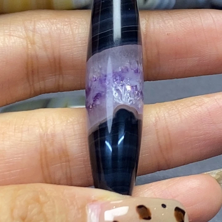 初***。玛瑙/玉髓合金藏风蓝沁海浪花