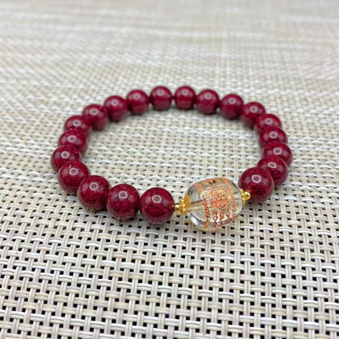 含辰砂工艺品朱砂米粒五条手链--已唱