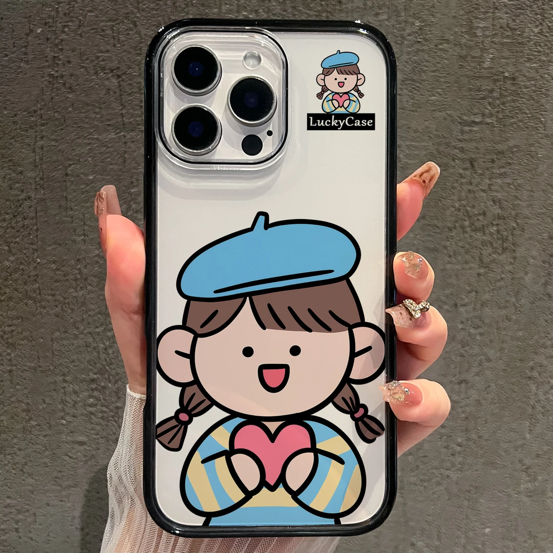 【AI键保护】爱心女孩适用苹果16promax手机壳iphone15新款14少女