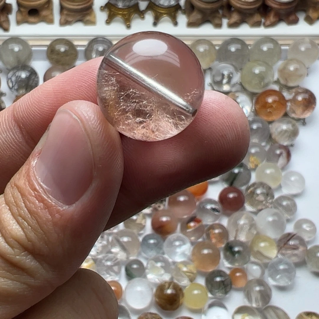 珠宝半成品未镶嵌水晶兔毛球