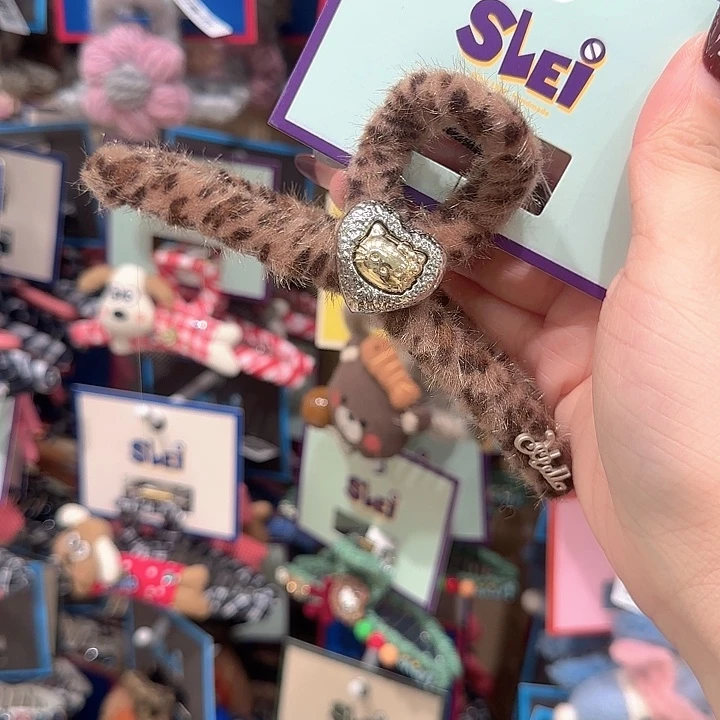 豹纹爱心kt抓夹款