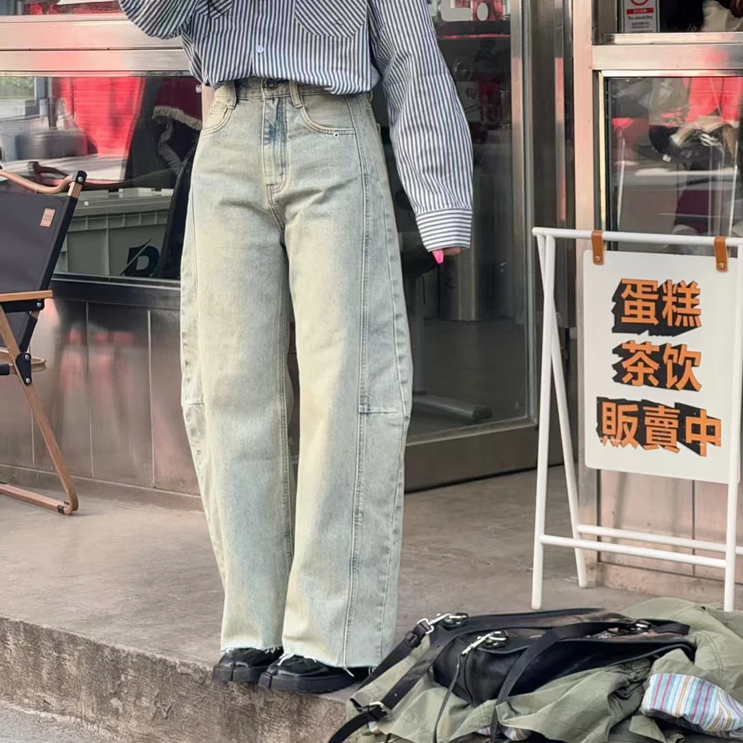 【GUQI】2025高品质洗水新款牛仔裤女时尚百搭洗水牛仔裤#256068