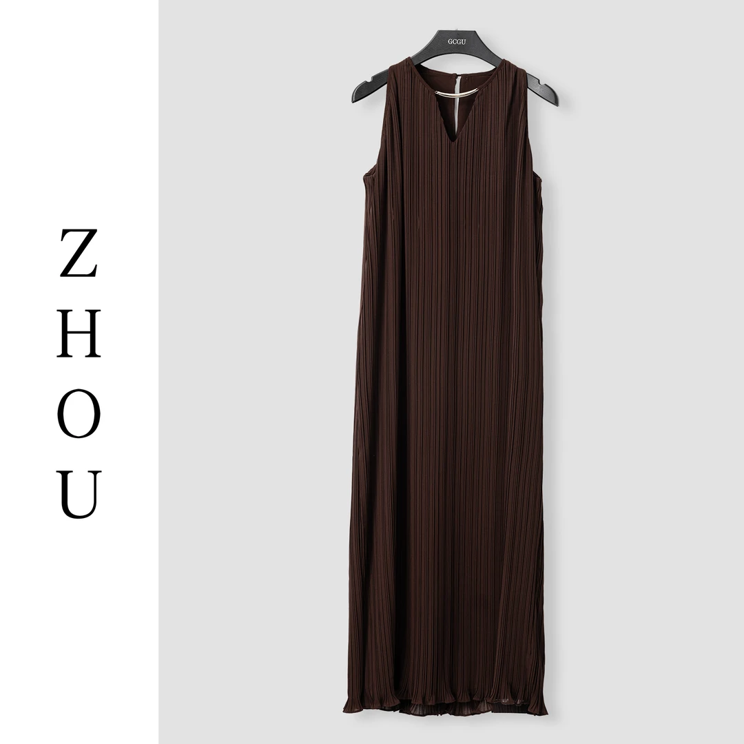 （周哥甄选）咖色连衣裙-24150