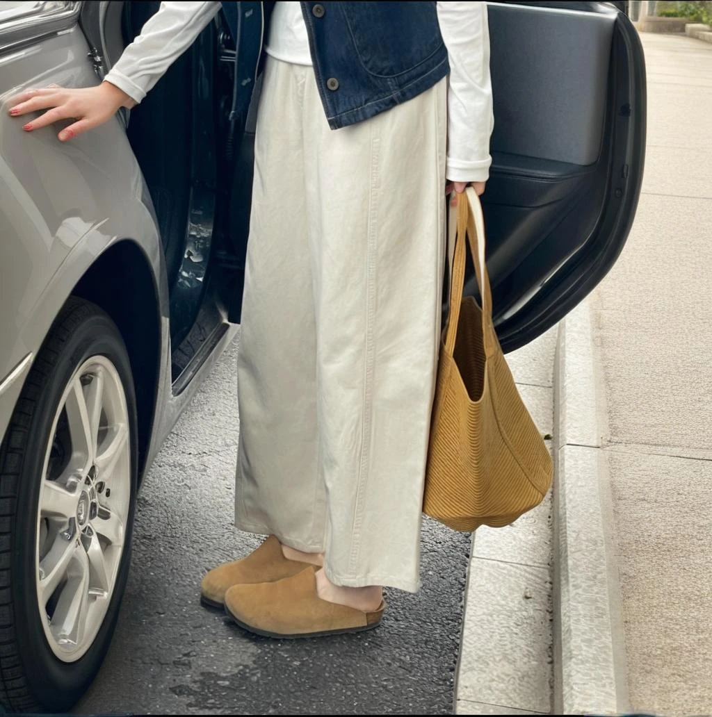 韩版简约百搭休闲裤子女秋季新款遮跨显瘦垂感阔腿裤直筒裤九分裤