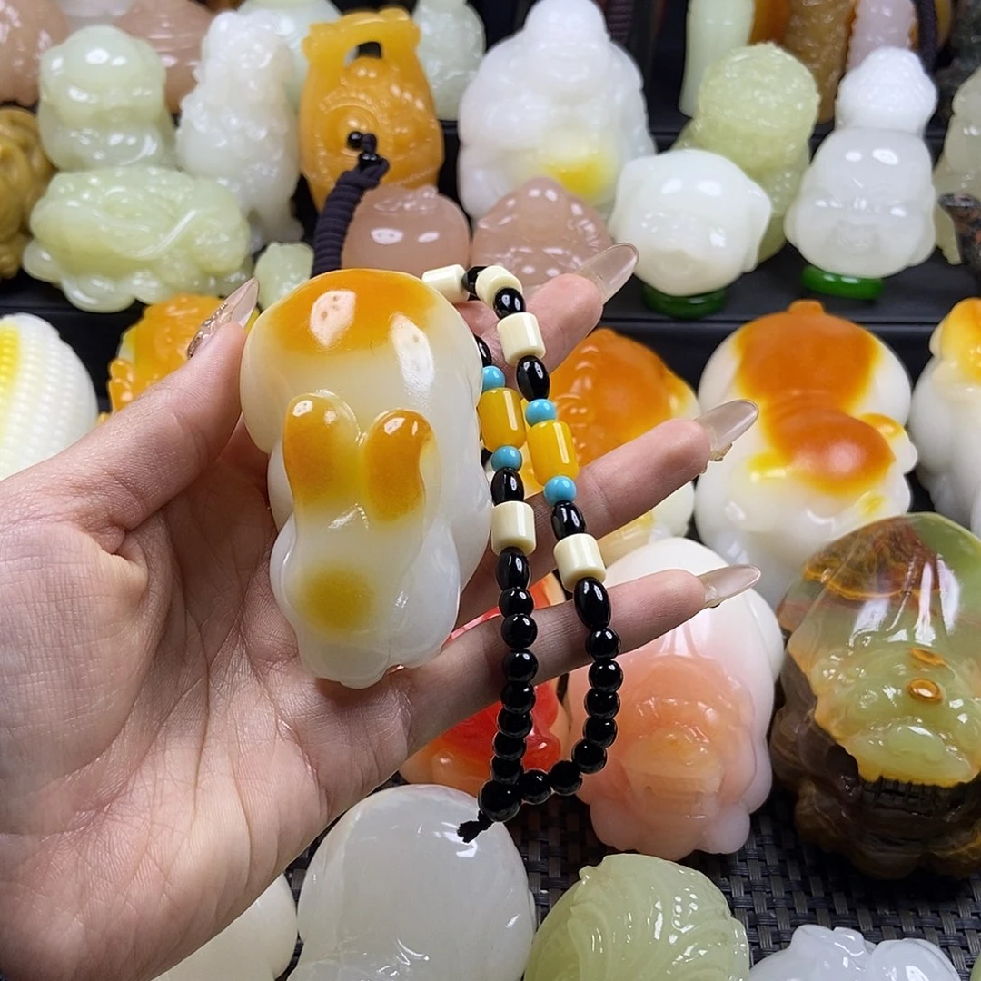 无花朵原石雕刻把件