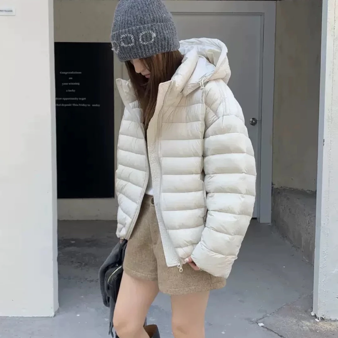 韩国东大门objet新款连帽鸭绒排骨羽绒服
