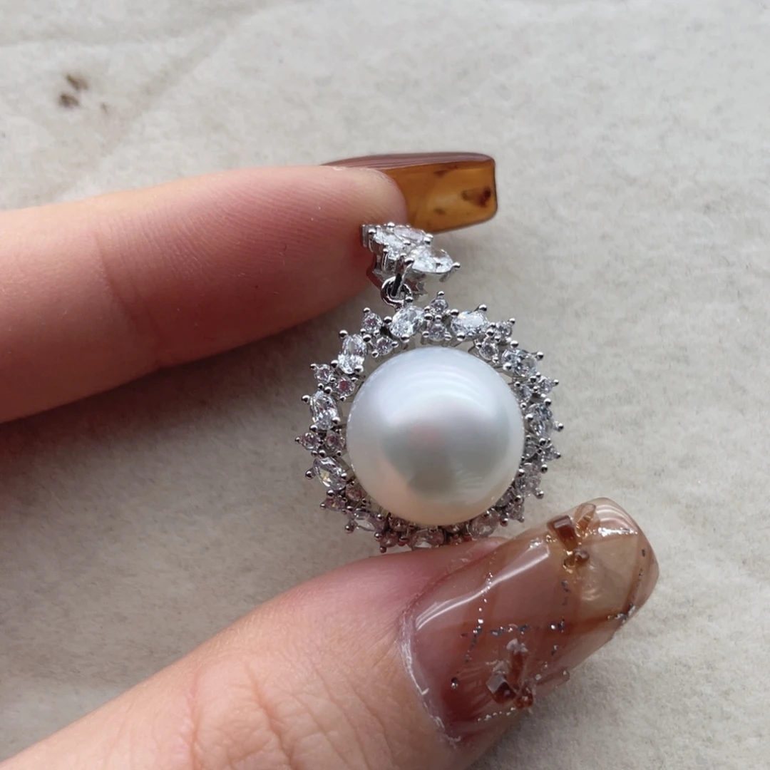 海水珍珠银S925镶嵌颈饰E62