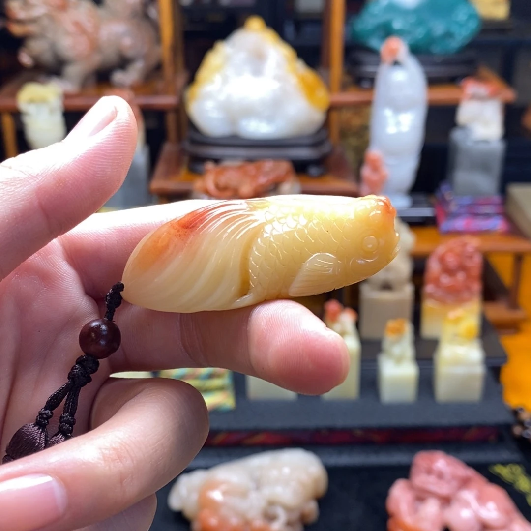 寿山石印石树*红红火火好好好