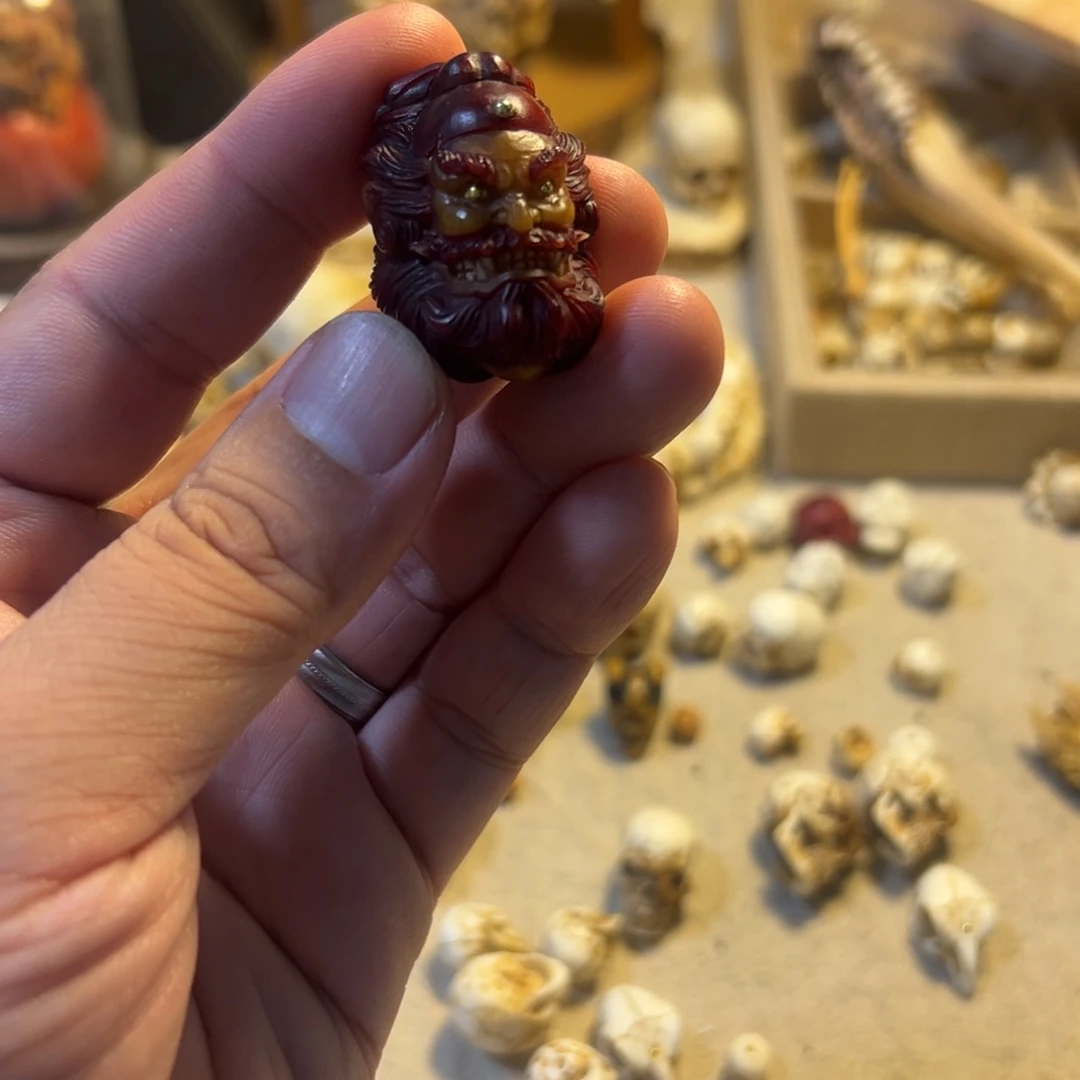 鹿骨手串/手链30红钟馗三通