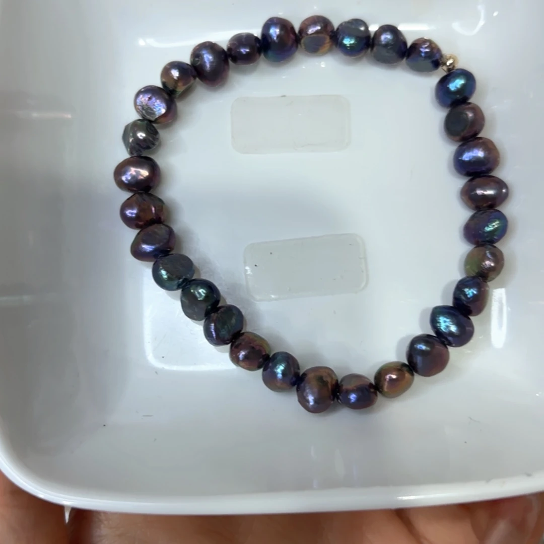 手绳未镶嵌淡水珍珠五彩斑斓的黑