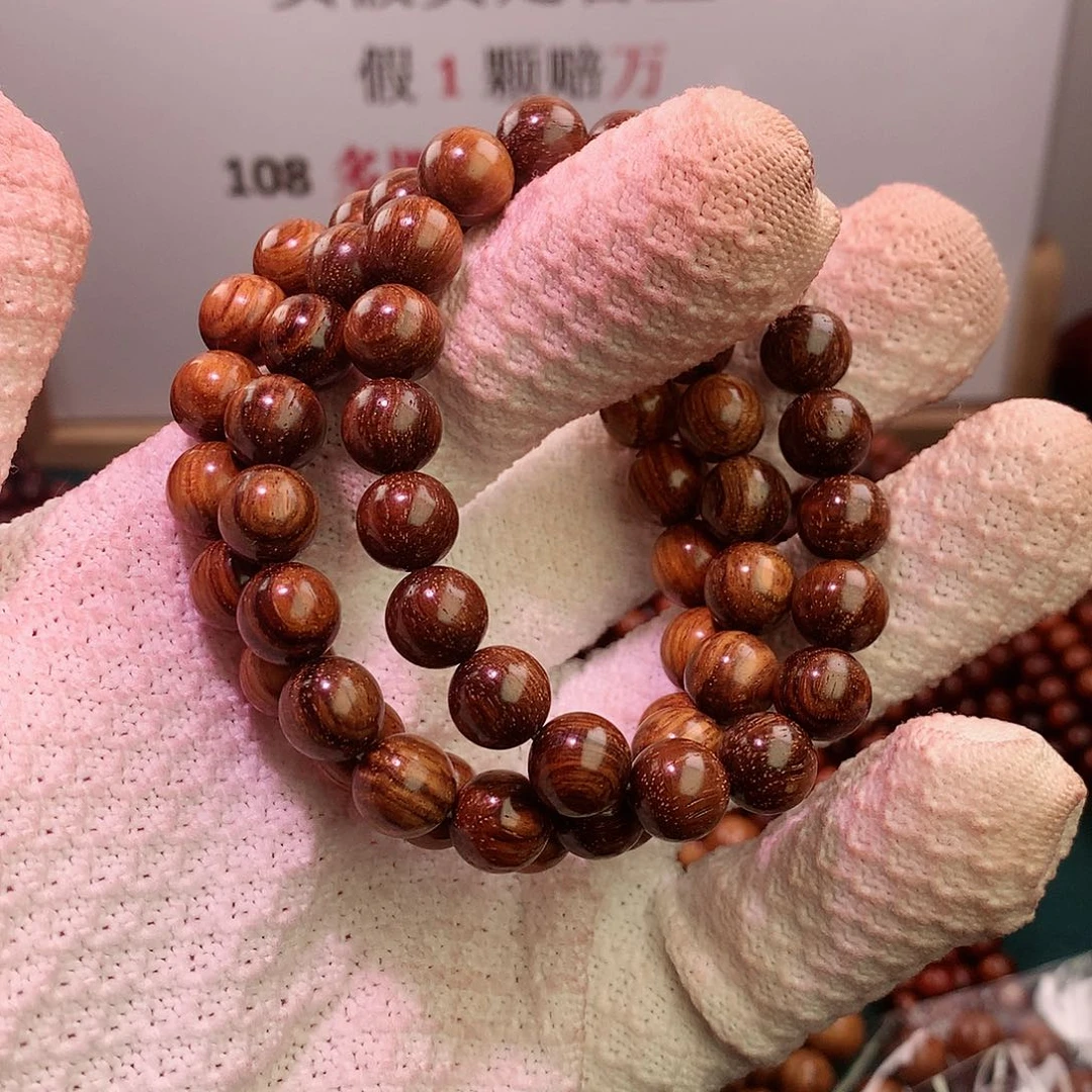 黄花梨/降香黄檀手串/手链10海南黄花梨老油梨无胶无蜡