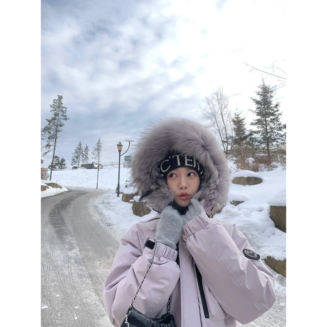 韩版连帽大毛领工装派克短款羽绒服女冬季小个子宽松白鸭绒外套