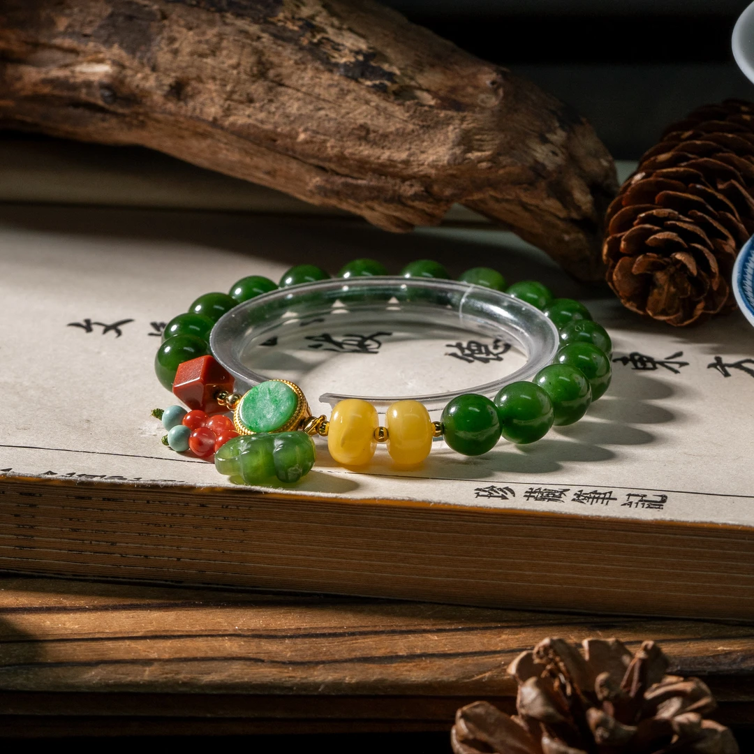 碧玉DIY圆珠手串/9mm+/多样性发一/C1658/孤