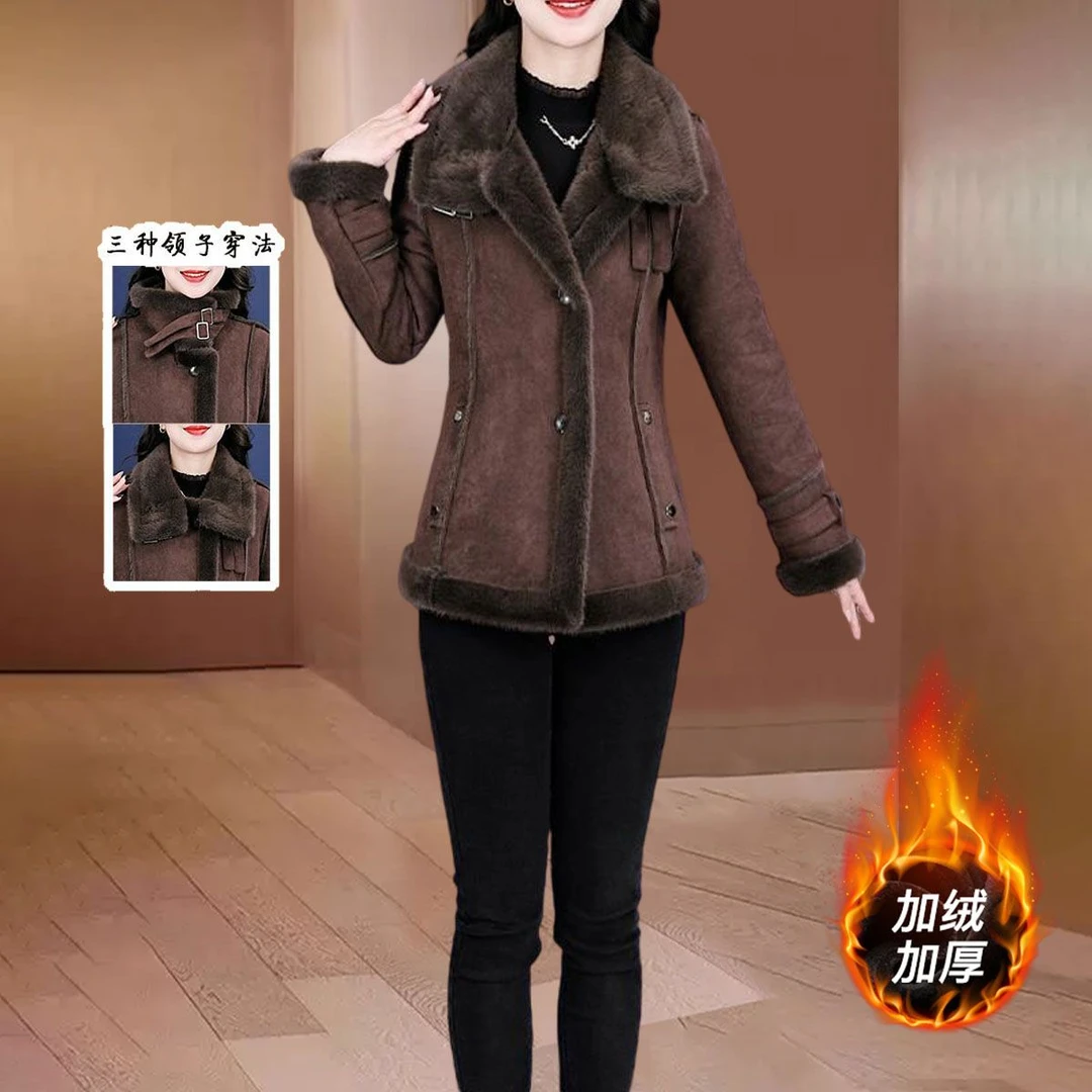 格纹小香风减龄短款毛呢外套秋冬2025今年新款中长款加绒加厚大衣