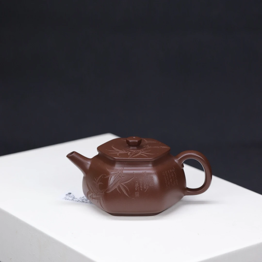 六方玉井 | 全手工紫砂壶原矿老紫泥    容量140cc