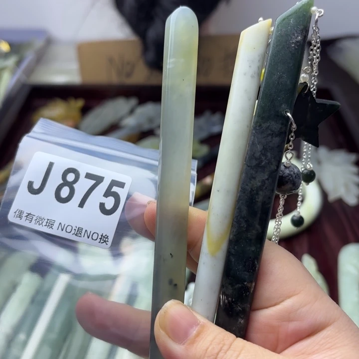 蛇纹石玉发饰合金欣*