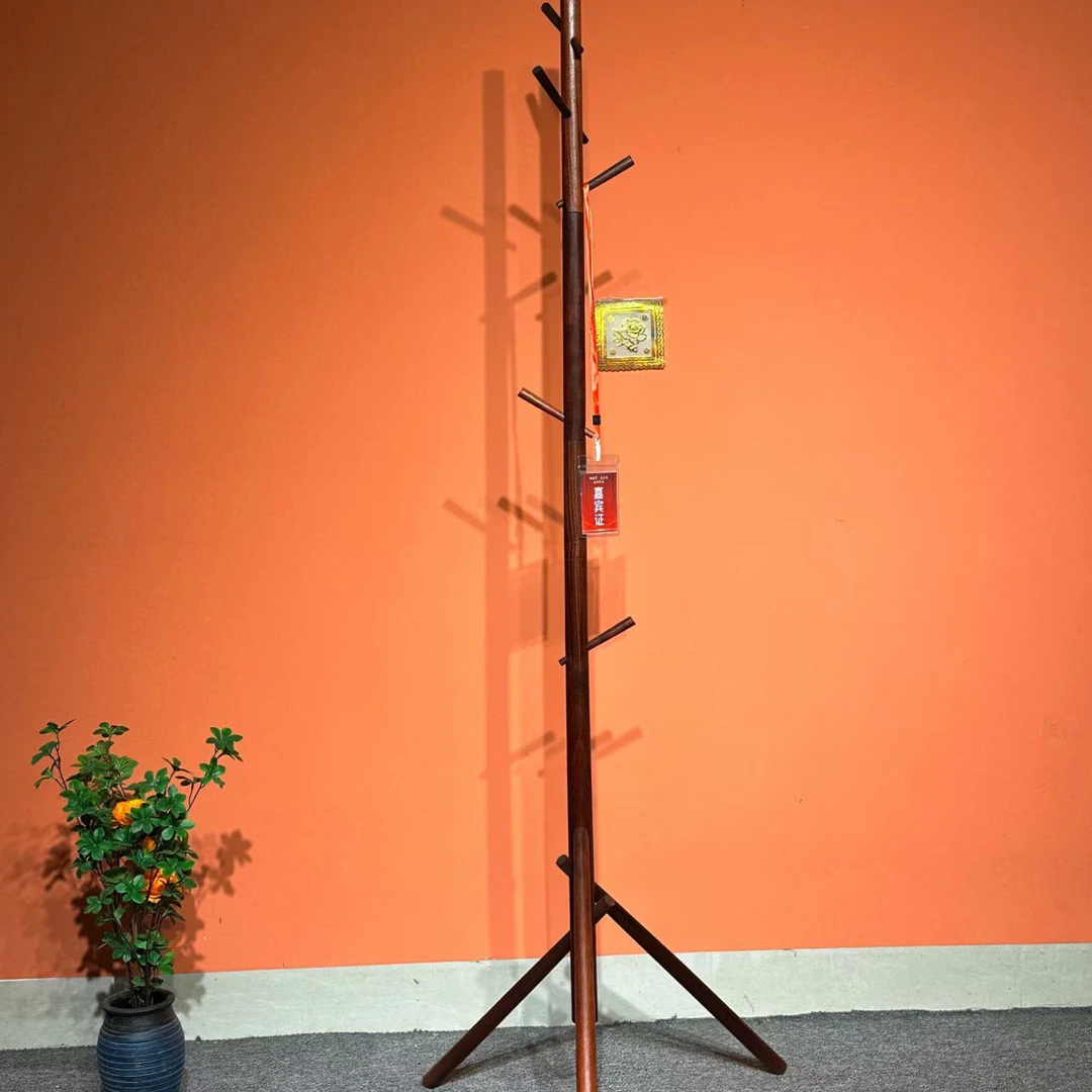 缅花式血檀两种材质简易落地衣帽架卧室客厅家用挂衣挂包架
