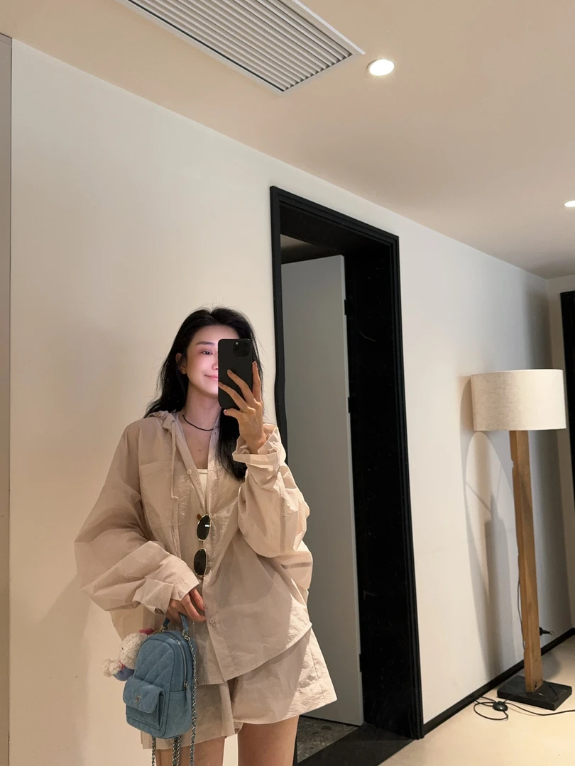 ［IAMMEIYA］-大骨架穿搭 星沙 连帽防晒套装3960