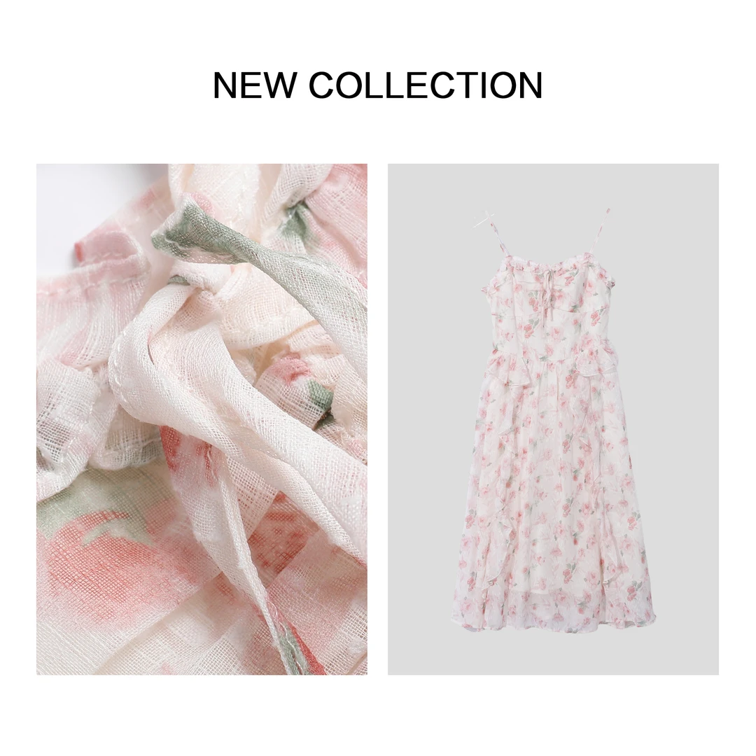 【香香严选】L3F38006A 甜美多层褶皱无袖连衣裙-1201