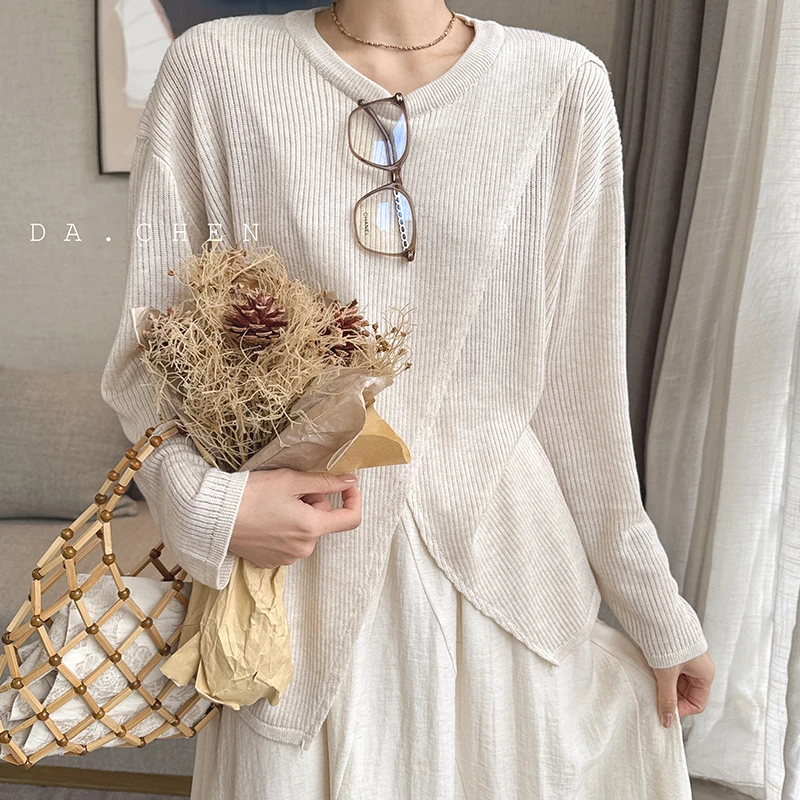 DA【清-秋款】松弛艺术针织衫-KX025