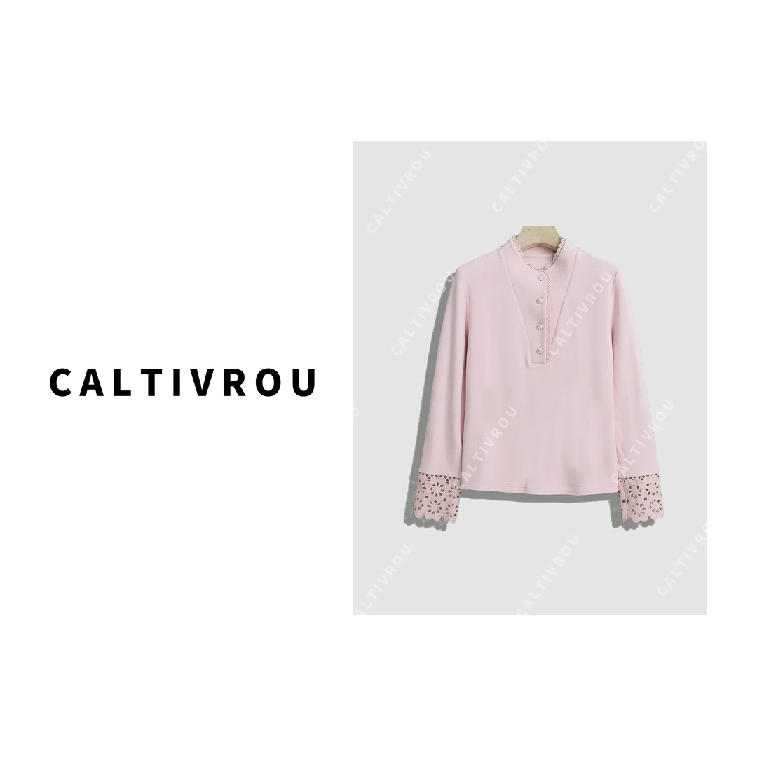 Caltivrou打底衫女2024冬新款修身高级感外穿洋气内搭上衣-Y14300