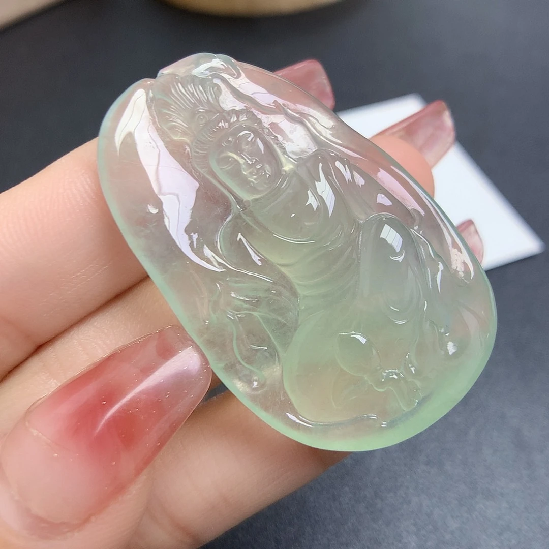 翡翠颈饰未镶嵌自在观音