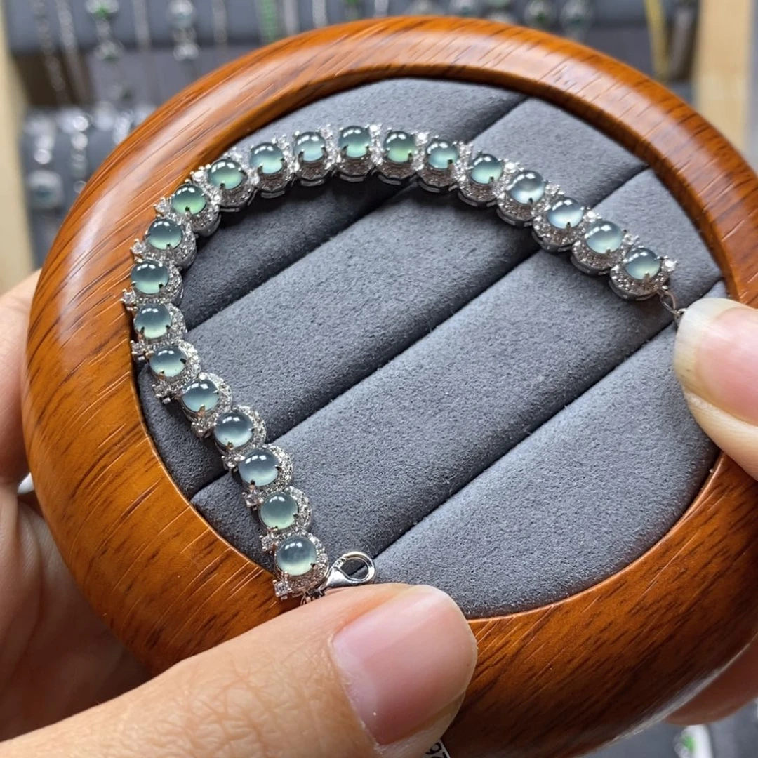 翡翠颈饰银S925镶嵌A***h手链