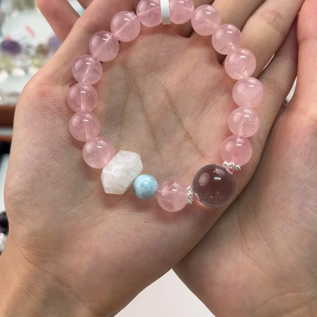 手链未镶嵌水晶粉水晶10-11mm