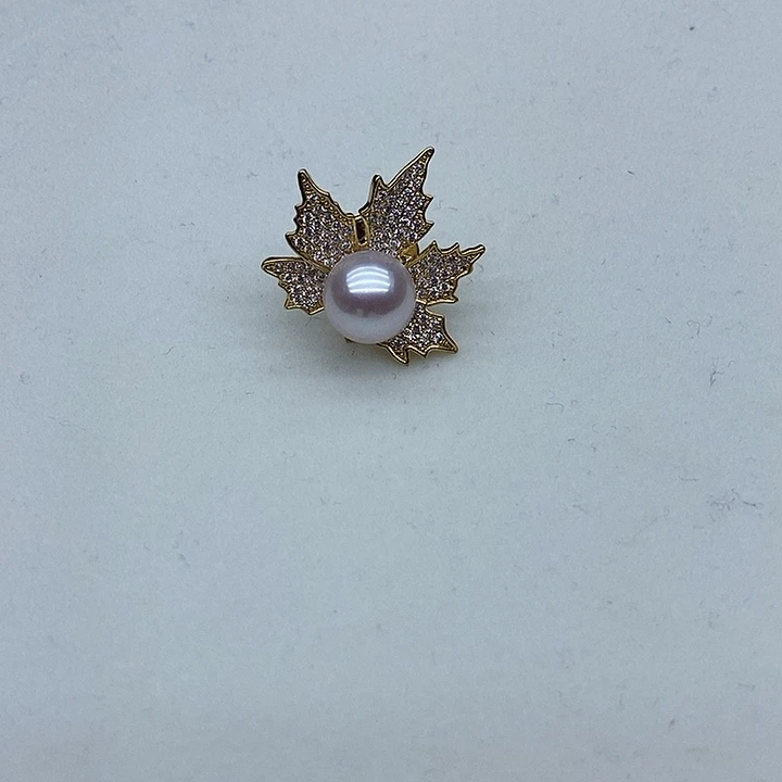 银S925镶嵌胸饰淡水珍珠孤品3