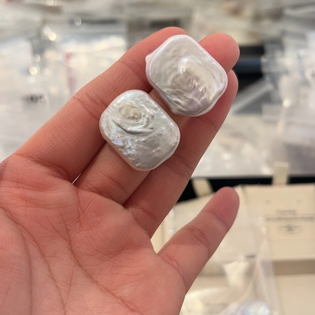 淡水珍珠耳饰银S925镶嵌