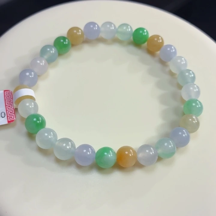 翡翠未镶嵌手链冰胶多宝卡7