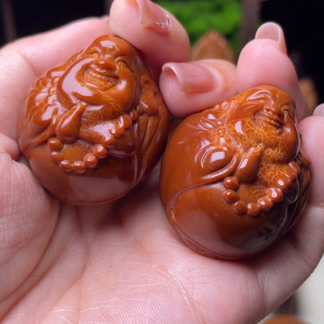 吊坠橄榄核弥勒手球