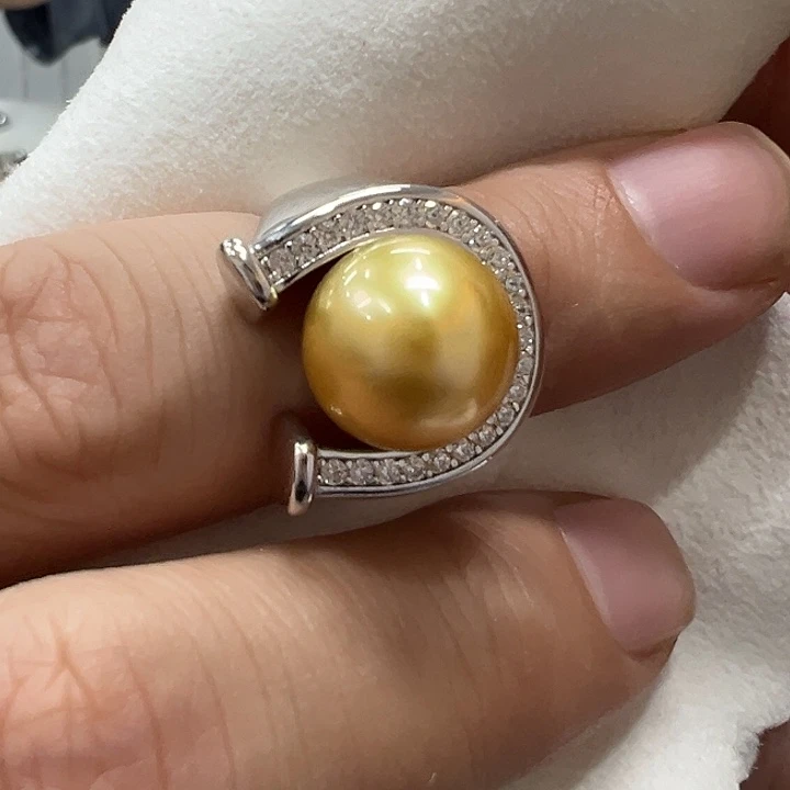 海水珍珠戒指银S925镶嵌
