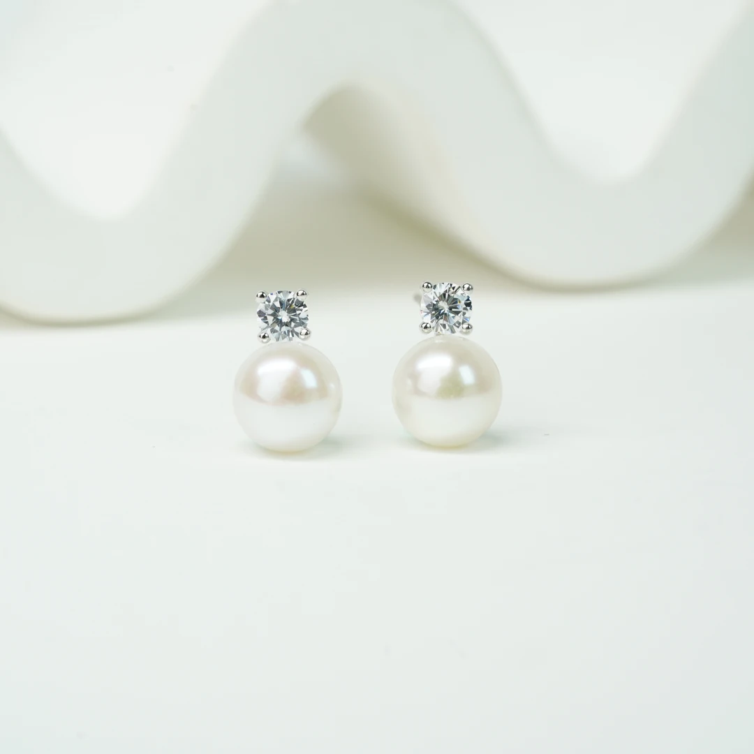【小北好物】S925银淡水珍珠耳钉约8mm+【多样性发一件】QH15X393