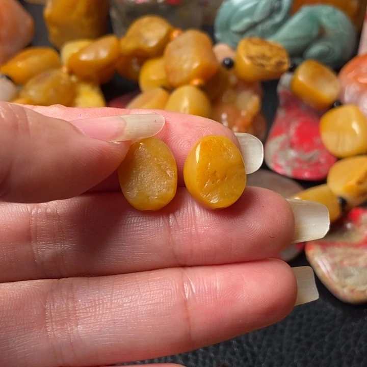 废***9老挝石田黄石珠子随形珠