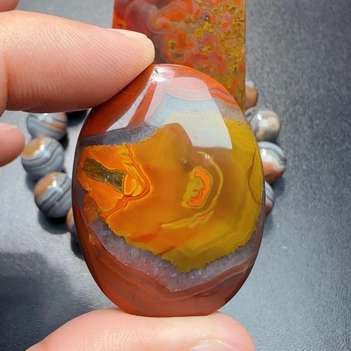 玛瑙/玉髓战国红玛瑙未镶嵌寒*