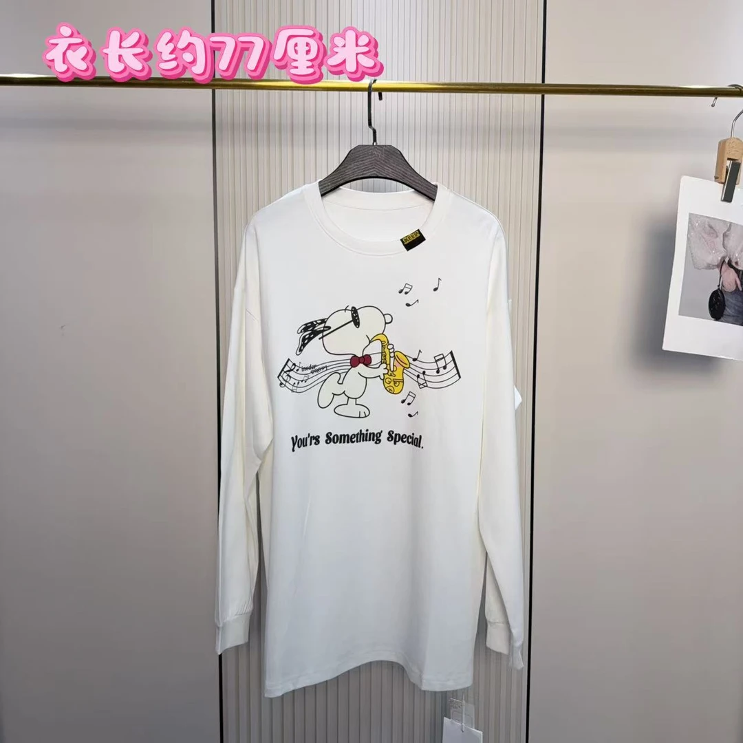 1349音符卡通印花长袖T恤