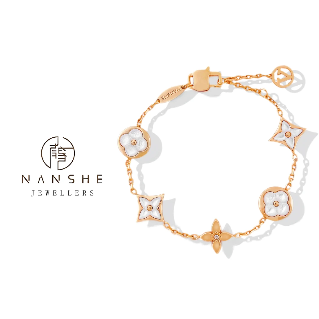 NANSHE/南奢 轻奢白色老花手链精工CNC尖花 L1140