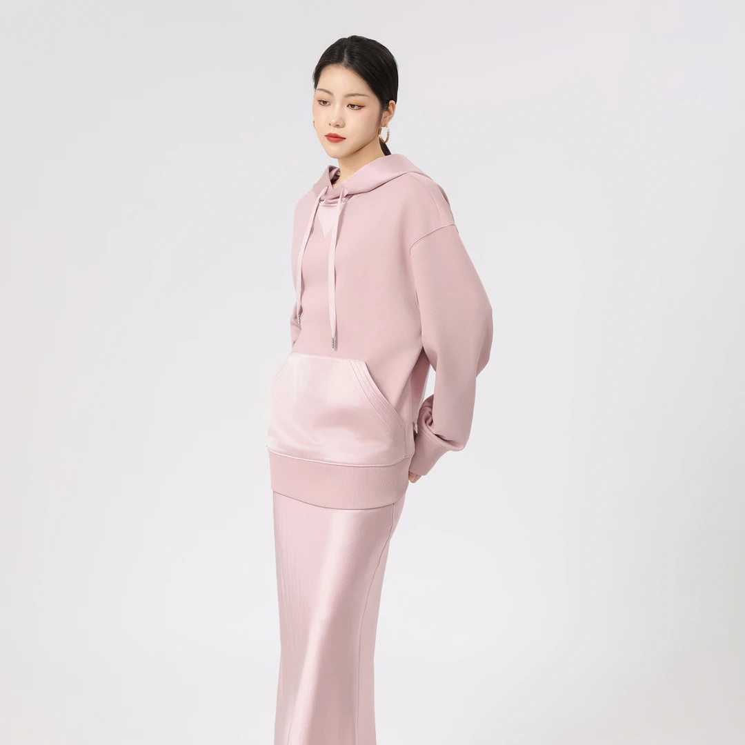 AMASS/阿玛施新款连帽雅丹风卫衣时尚简约百搭长袖外套女5301096