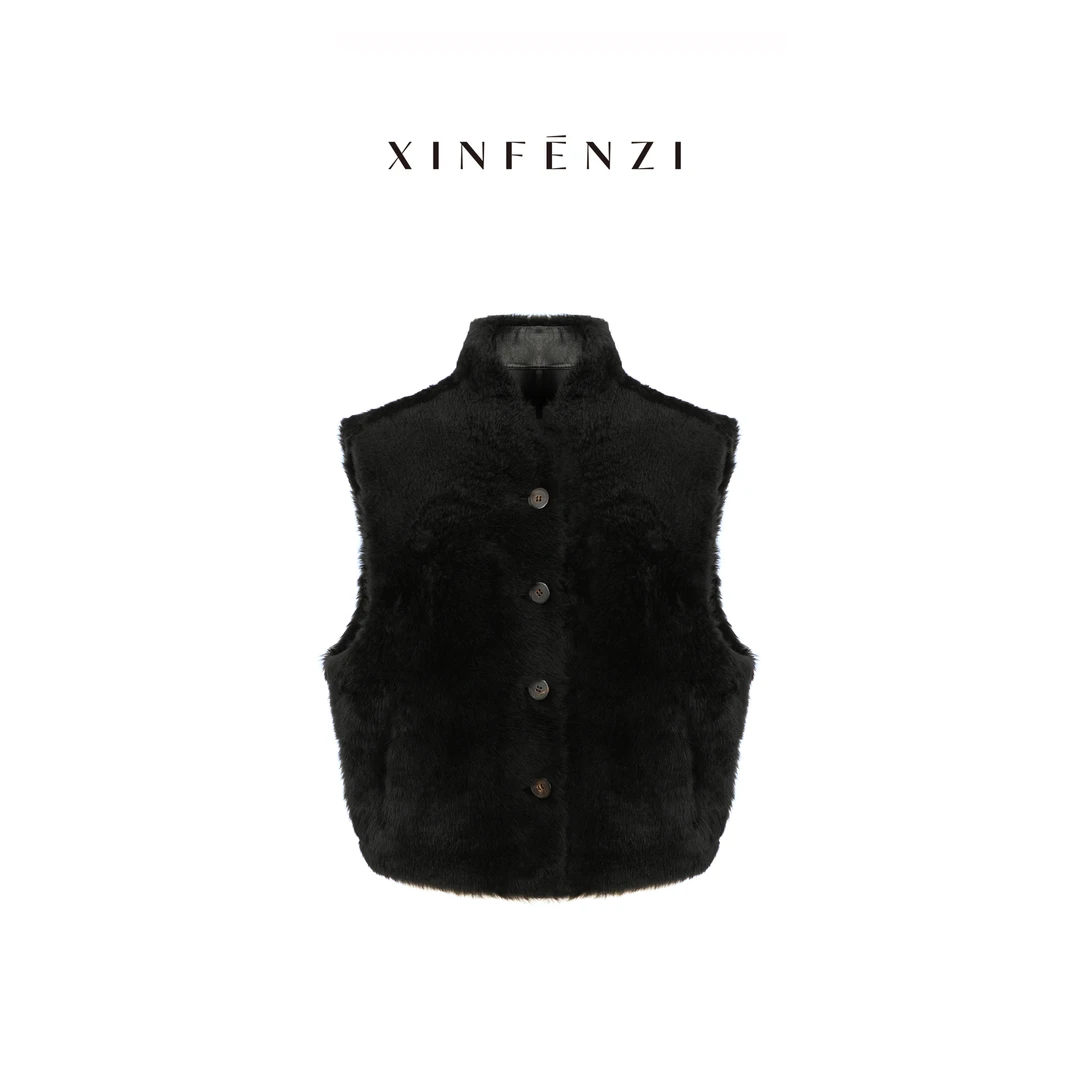 【星辰之吻】XINFENZI 土耳其进口LACON拉贡皮毛一体马甲外套 51378